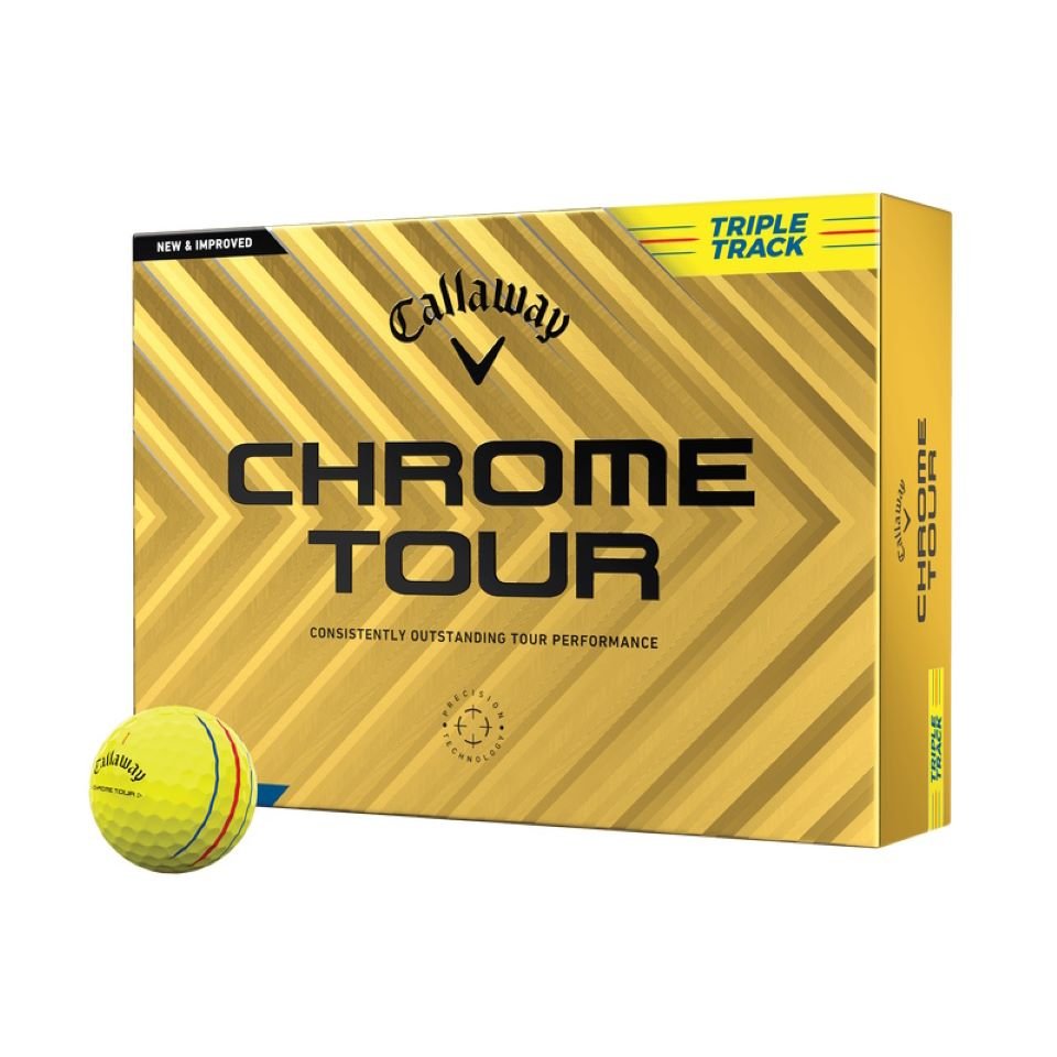 Callaway 2024 Chrome Tour Yellow  Triple Track Golf Balls