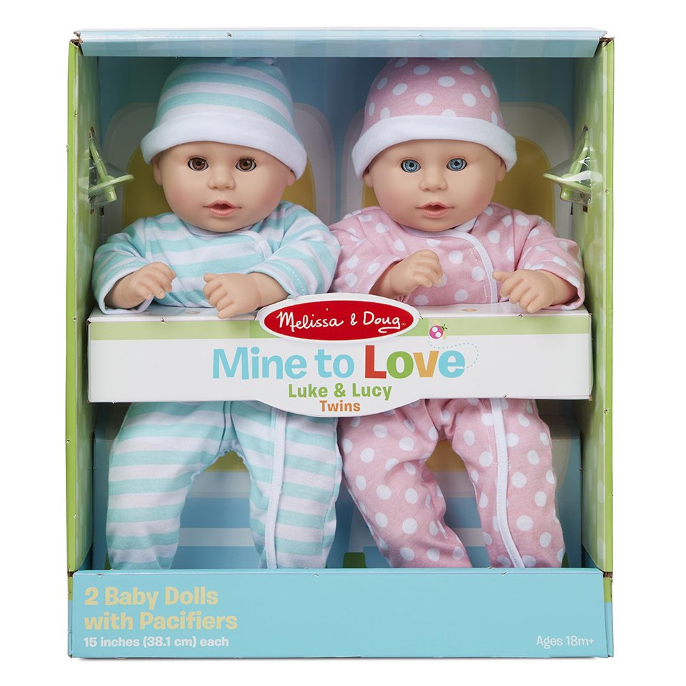 Melissa & Doug Mine to Love Twins Luke & Lucy Dolls, Ages 18+ Months