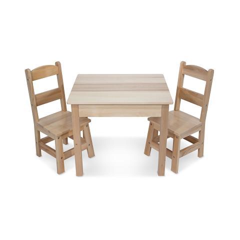 Melissa & Doug® 3-Piece Wooden Table & Chairs Set