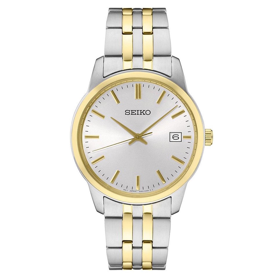 Seiko Essentials Two-Tone Stainless Steel Watch with White Dial